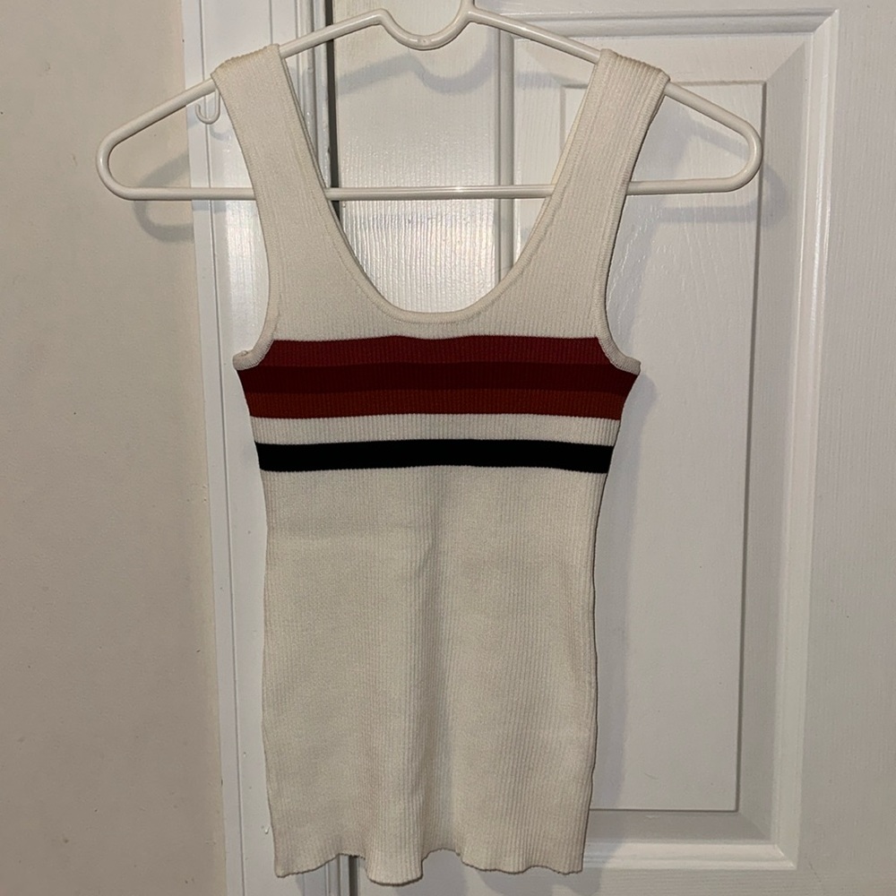 Fashion Vitamin striped rib tank top